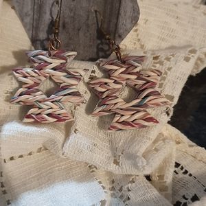 Handmade clay dangle earrings